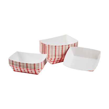 Watson Distributing 1 Lb Food Boat Tray Red Check & White 1000/Case
