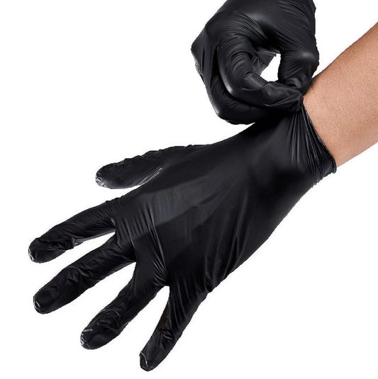 Watson Distributing X-Large Black Nitrile Gloves Soft, Powder Free, 100 Pieces