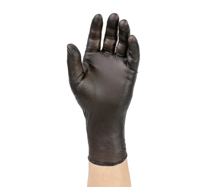 Watson Distributing X-Large Black Nitrile Gloves Soft, Powder Free, 100 Pieces