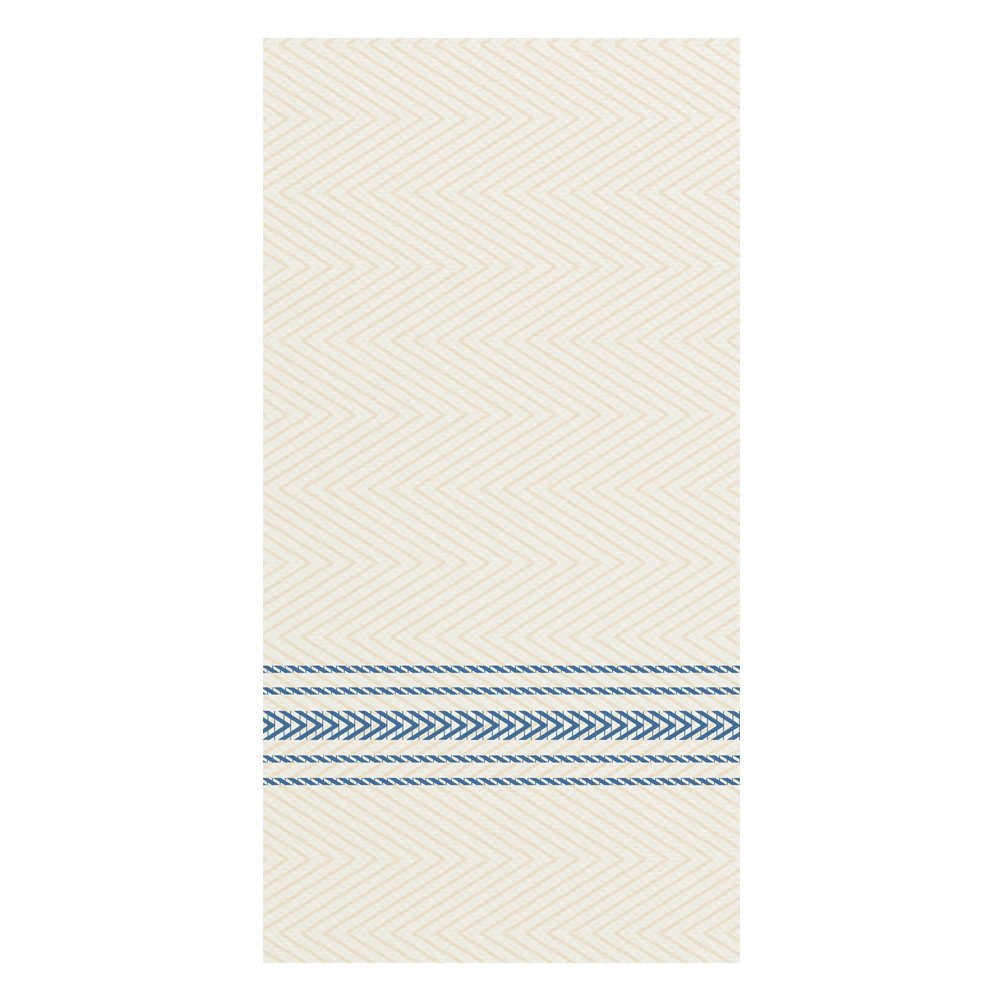 Watson Distributing 15-1/2" x 15-1/2" White/Blue Dishtowel Print Dinner Napkin 800/Case