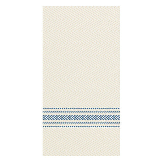 Watson Distributing 15-1/2" x 15-1/2" White/Blue Dishtowel Print Dinner Napkin 800/Case