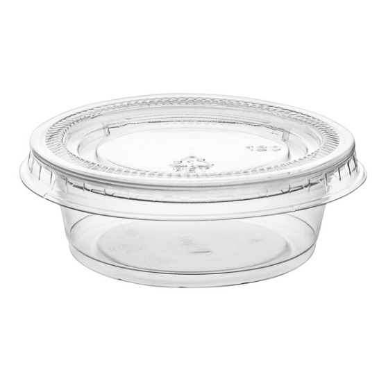 Watson Distributing 1.5 Oz Portion Cup with Lids Clear 2500/Case