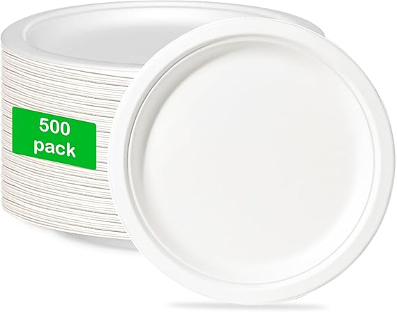 Watson Distributing 10" Disposable Plate Round Bagasse 500/Case
