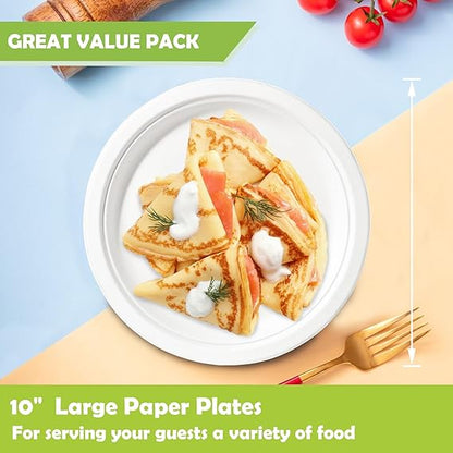 Watson Distributing 10" Disposable Plate Round Bagasse 500/Case