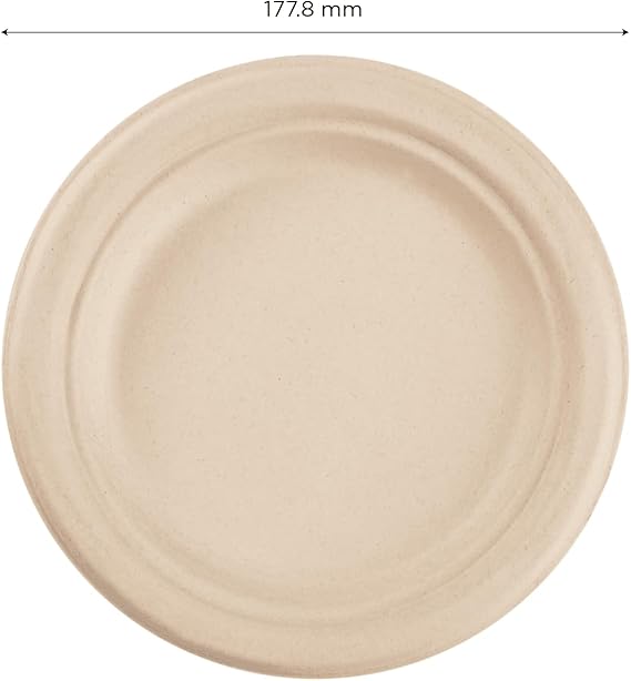 Watson Distributing 7" Disposable Plate Round Bagasse 1000/Case