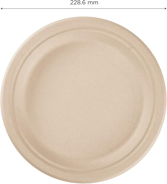 Watson Distributing 9" Disposable Plate Compostable/Bagasse Round 500/Case