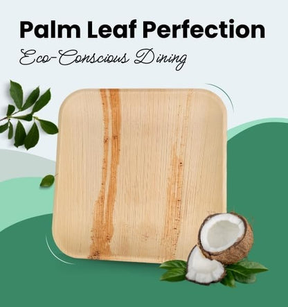 Watson Distributing 8" Palm Leaf Square Plates 50/Pack 100/Case