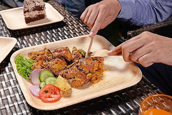 Watson Distributing 8" Palm Leaf Square Plates 50/Pack 100/Case