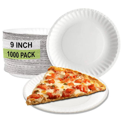 Watson Distributing 9" White Uncoated Paper Plate 1000/Case