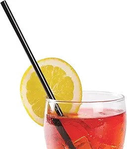 Watson Distributing 7-3/4" Paper Straw Jumbo Paper-Wrapped Black 2000/Case