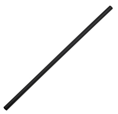 Watson Distributing 7-3/4" Plastic Straw Black Unwrapped Jumbo 2000/Case