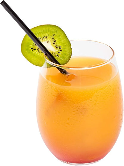 Watson Distributing 7-3/4" Plastic Straw Black Unwrapped Jumbo 2000/Case