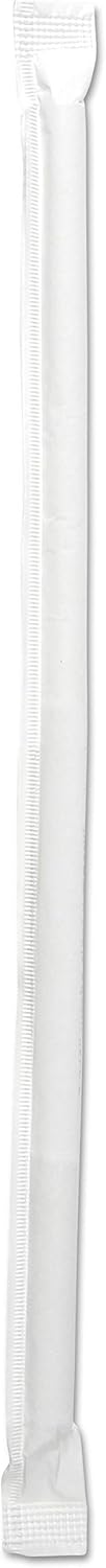 Watson Distributing 7-3/4" Plastic Straw Jumbo Paper-Wrapped Clear 9600/Case