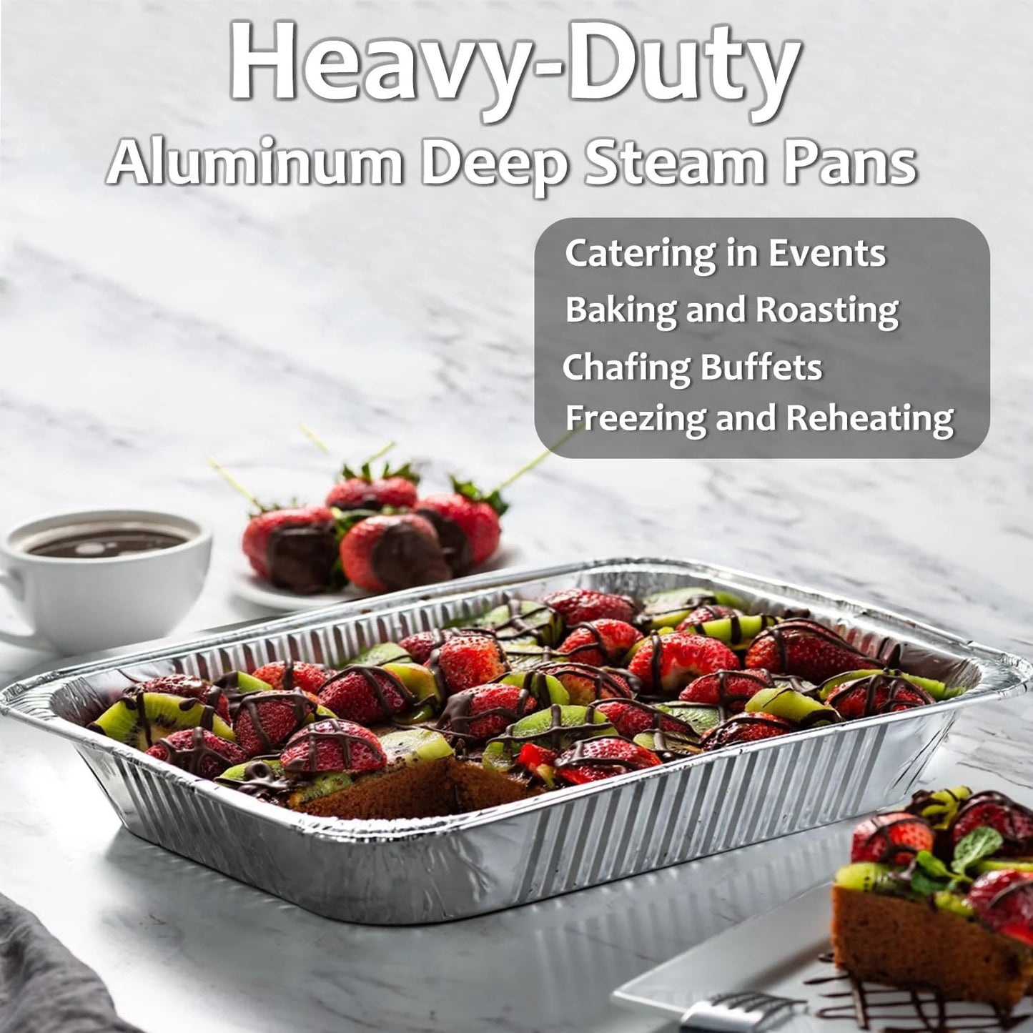 Watson Distributing Full Size Foil Steam Table Pan Deep 3-3/8" Depth 50/Case