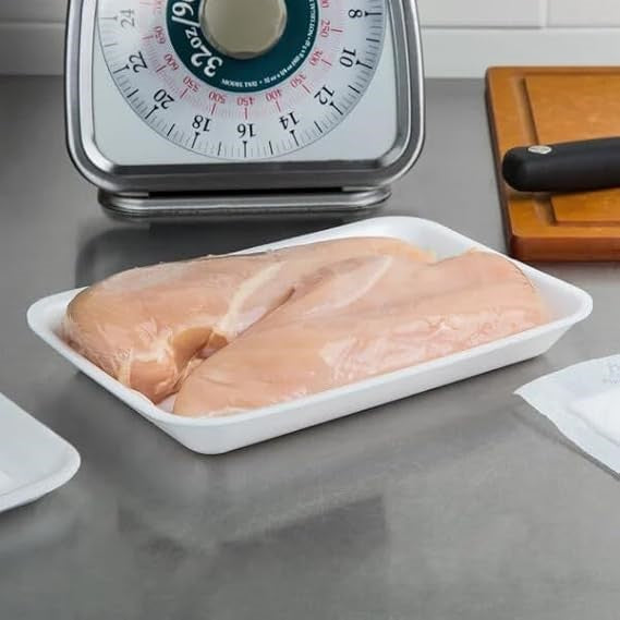 Watson Distributing #2S White Foam  Meat Tray 8.25" x 5.75" x 0.5" 500/Case