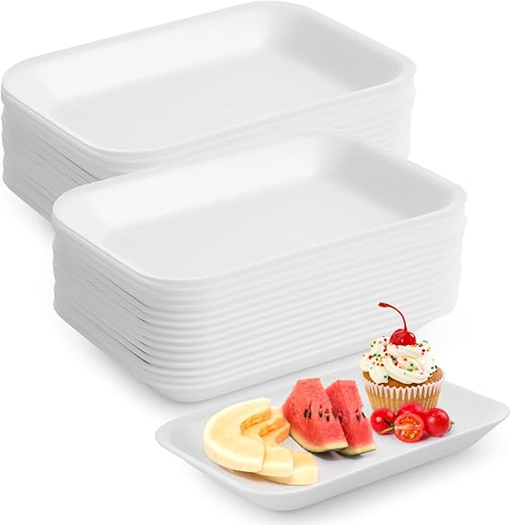 Watson Distributing #2S White Foam  Meat Tray 8.25" x 5.75" x 0.5" 500/Case