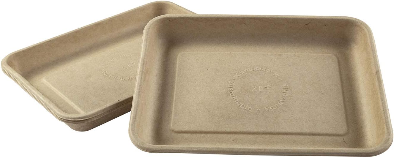 Watson Distributing 12" X 16" Molded Fiber/Pulp Rectangle Tray 100/Case