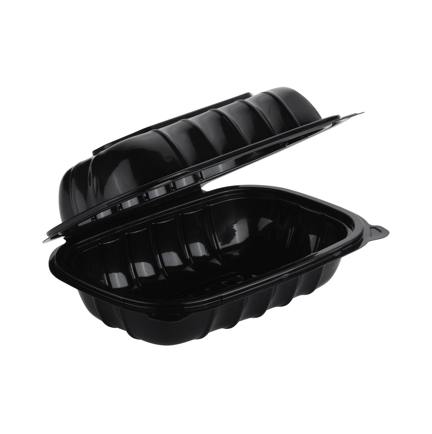 Hinged Black Hoagie Container, 9" x 6", 150pc