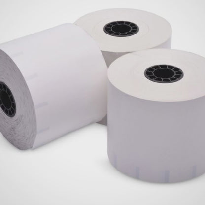 80 mm x 375 ft Iconex Sticky Media Ultra-Lite, 30 per Carton, 55 GSM Facestock, 100 mm OD, 1 in Sense Mark Repeat