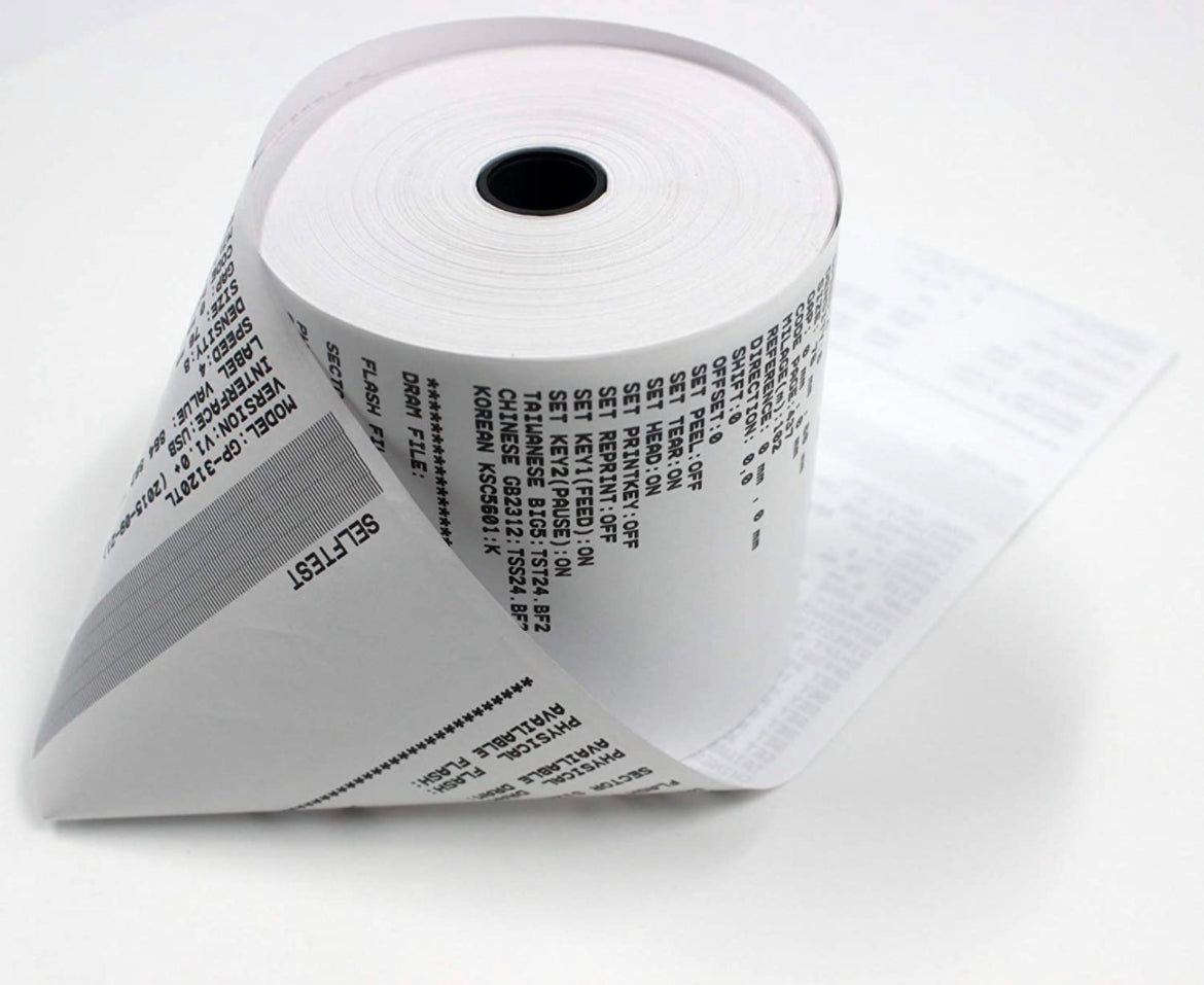 1 Ply 3” X 165' Canary Bond Paper - 50 Rolls/Case